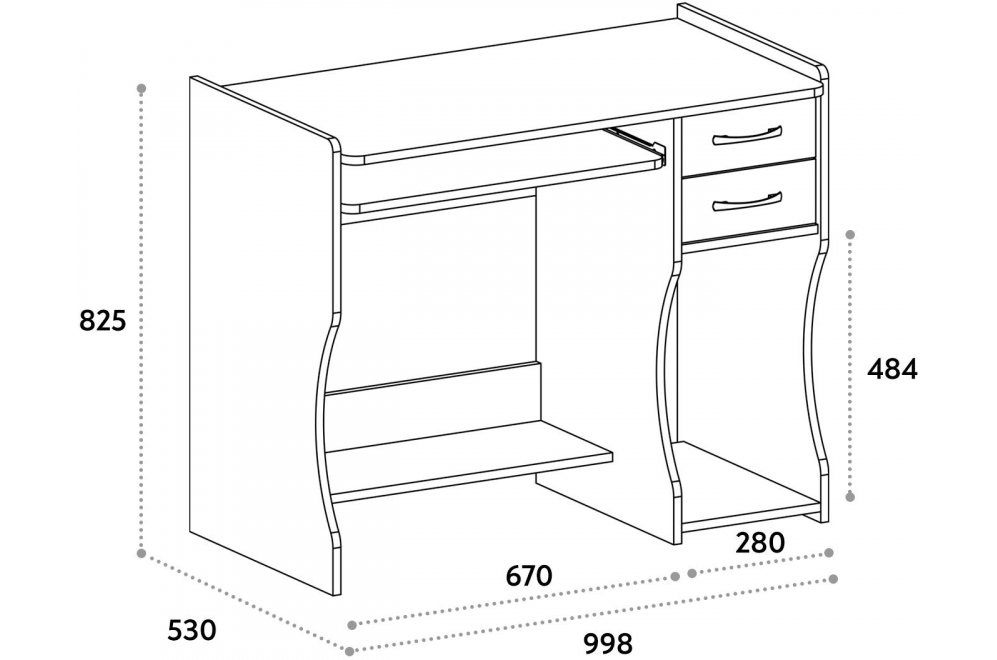 Компьютерный стол С-203 блэквуд сатиновый