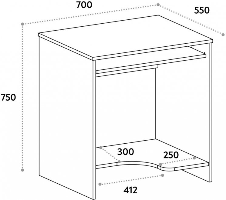 Компьютерный стол С-233 блэквуд сатиновый