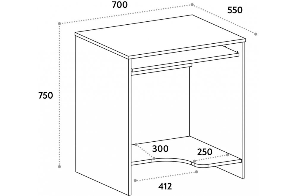 Компьютерный стол С-233 блэквуд сатиновый