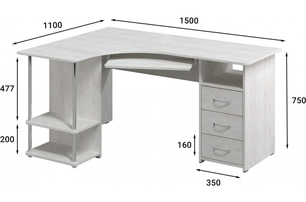 Компьютерный стол С-237 северное дерево светлое 