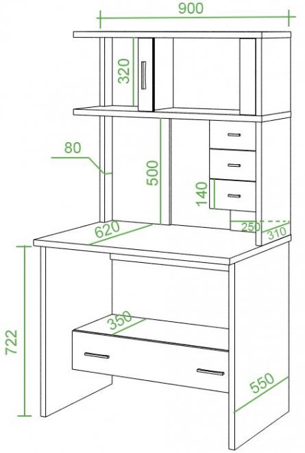 Компьютерный стол СК-10М БЕ белый