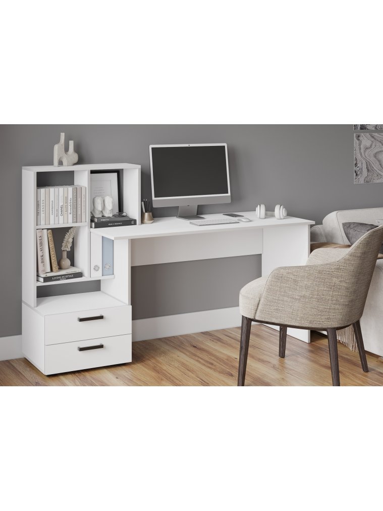 Компьютерный стол СКМ-5 белый