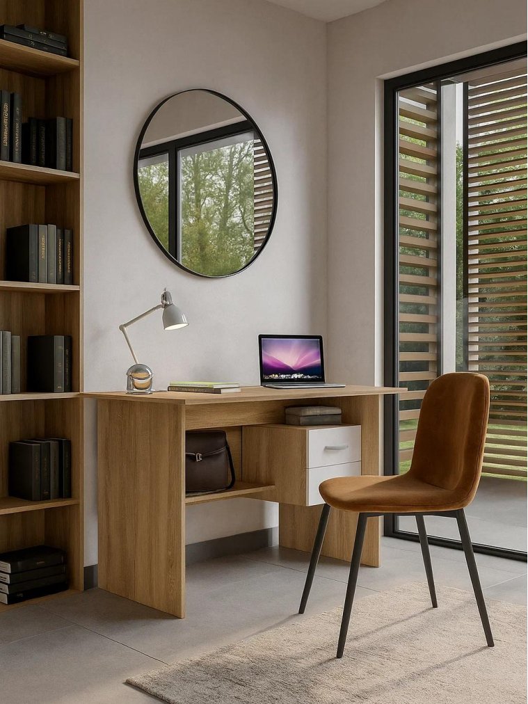 Компьютерный стол СПМ-07.1 Дуб Сонома / Белый