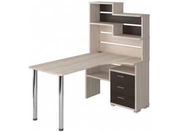 Компьютерный стол СР-132-160 правый с надстройкой