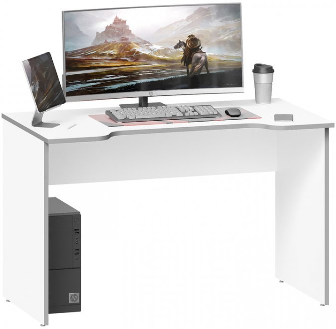 Компьютерный стол Вардиг КЗ белый / серый