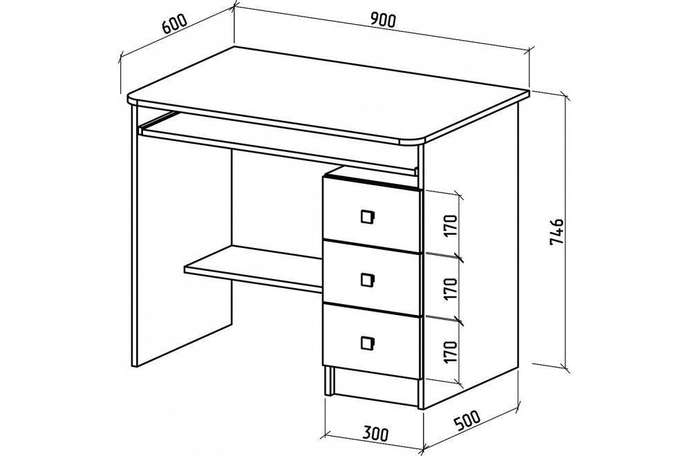 Компьютерный стол Бостон-5 венге