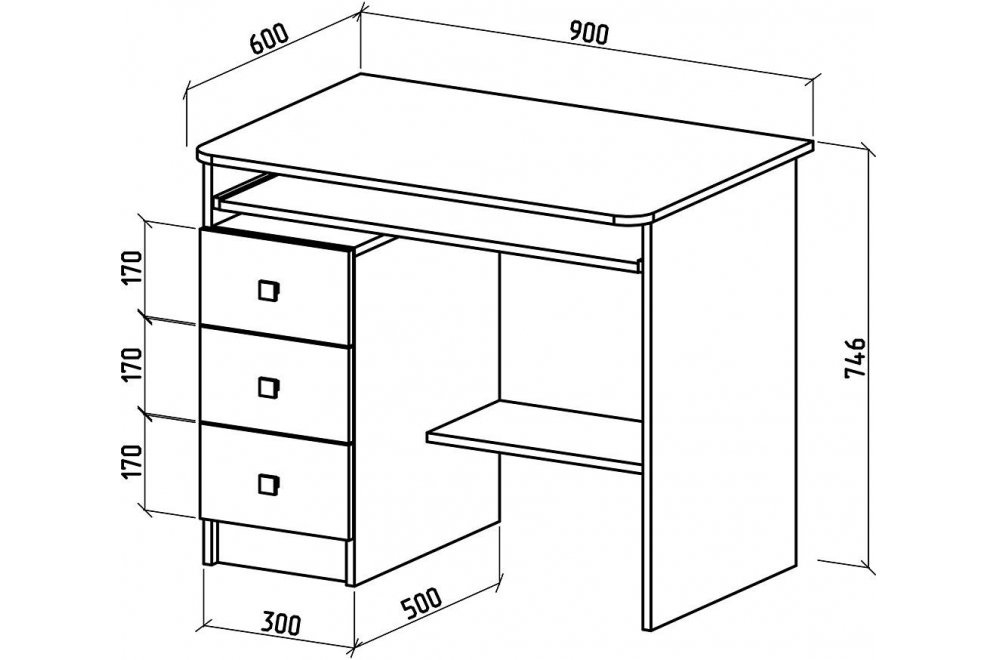 Компьютерный стол Бостон-6 белый