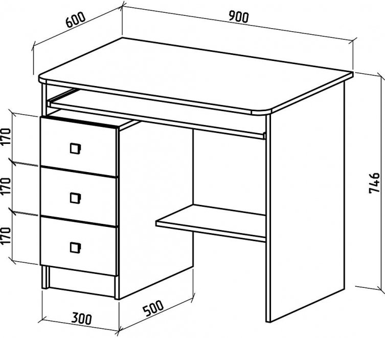 Компьютерный стол Бостон-6 венге