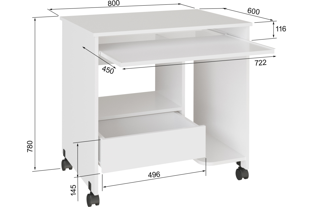 Компьютерный стол СК-05 белый РЕ