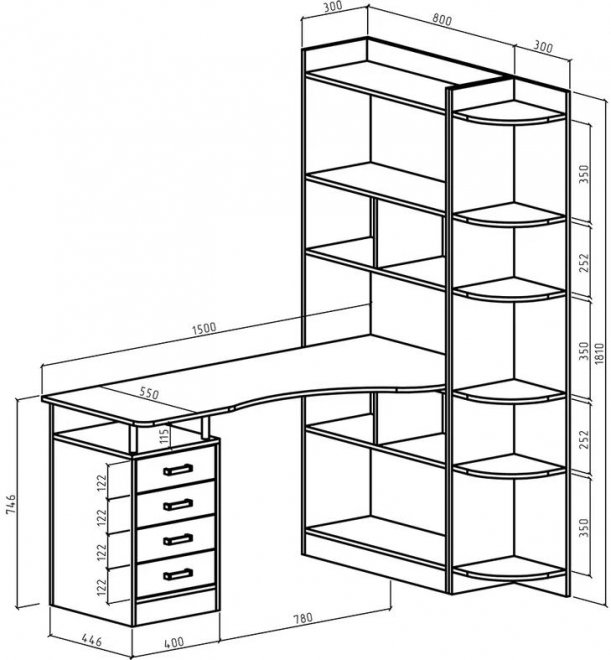 Компьютерный стол Атлант-183 правый венге