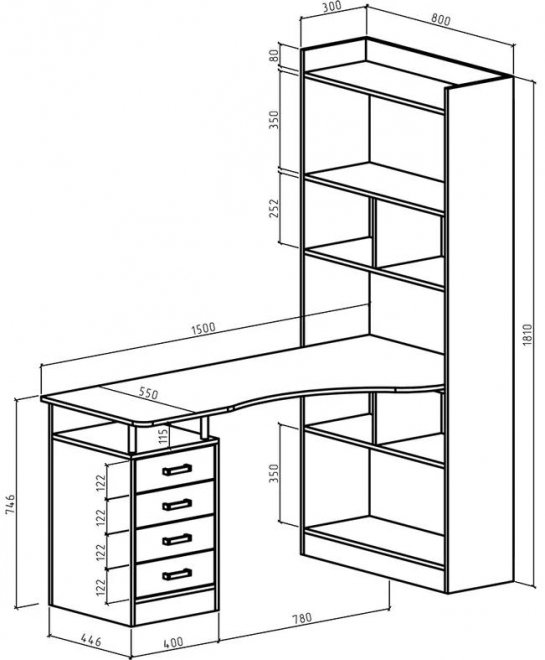 Компьютерный стол Атлант-18 правый белый