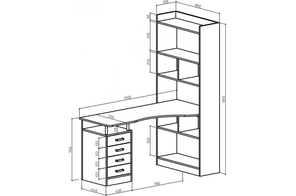 Компьютерный стол Атлант-18 правый венге