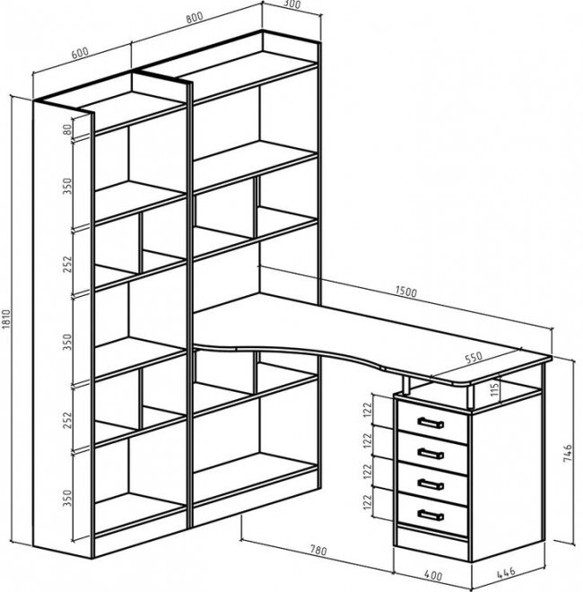 Компьютерный стол Витязь 286 левый белый
