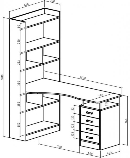 Компьютерный стол Атлант-28 левый венге