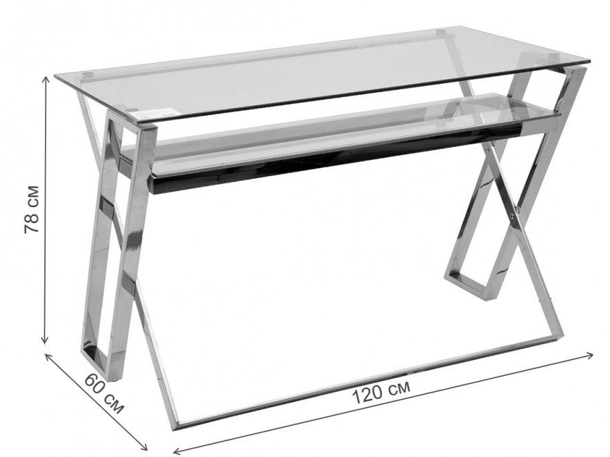 Письменный стол 910 стекло прозрачное / золото