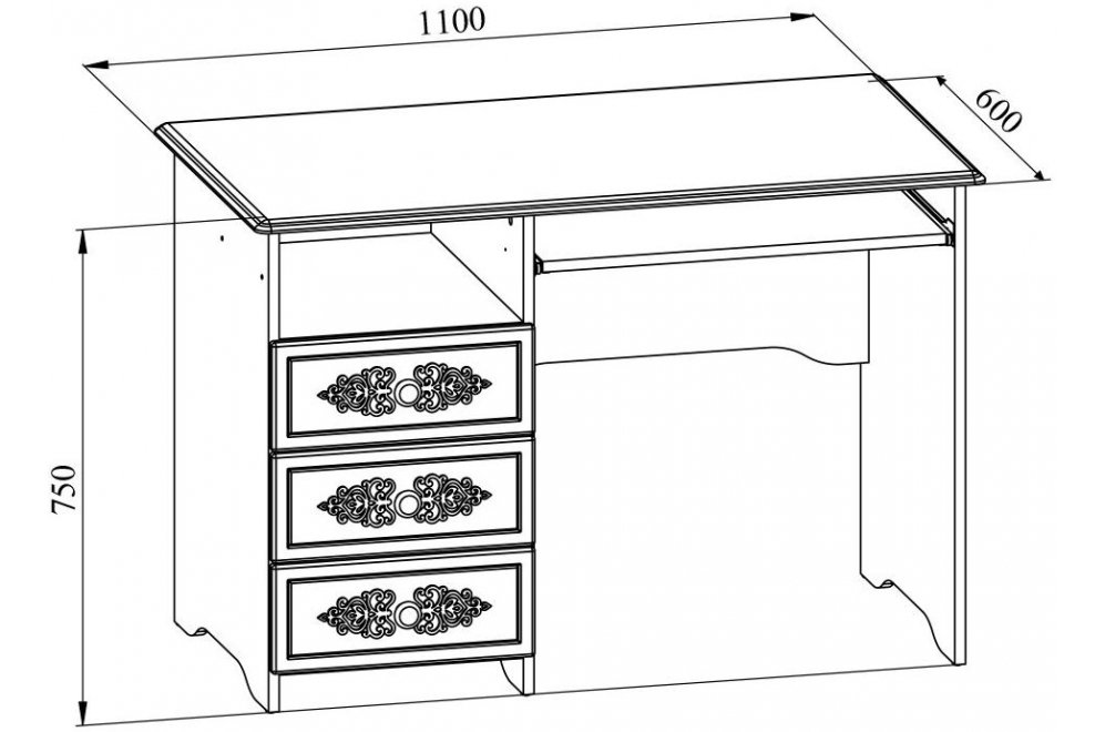 Письменный стол Ассоль плюс АС-241К ваниль