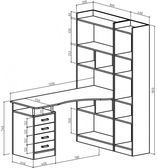 Письменный стол Атлант-184 белый