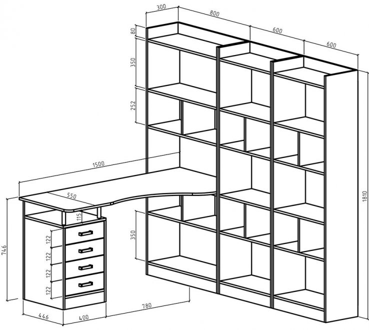 Письменный стол Атлант-1866 АТЛ белый
