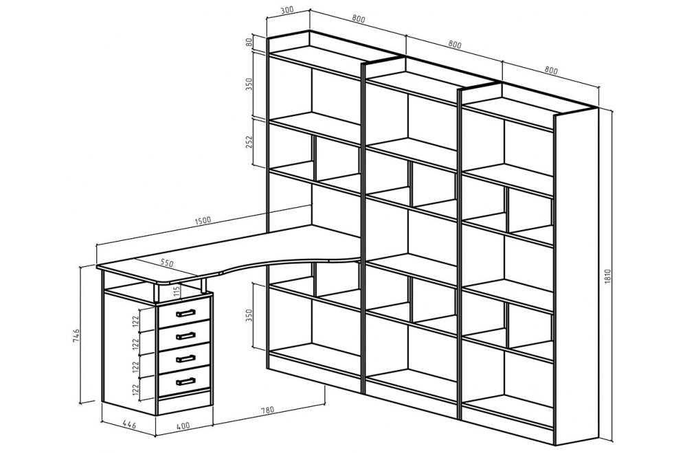 Письменный стол Атлант-1888 АТЛ белый
