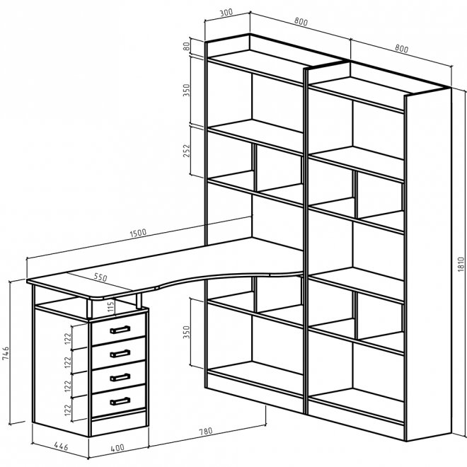 Письменный стол Атлант-188 АТЛ белый
