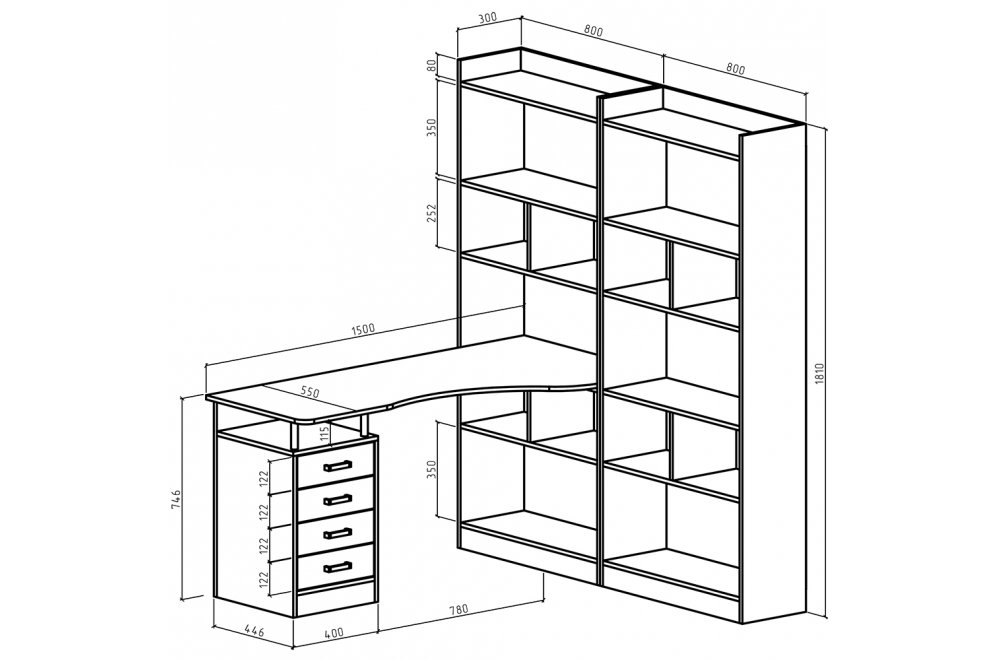 Письменный стол Атлант-188 АТЛ белый