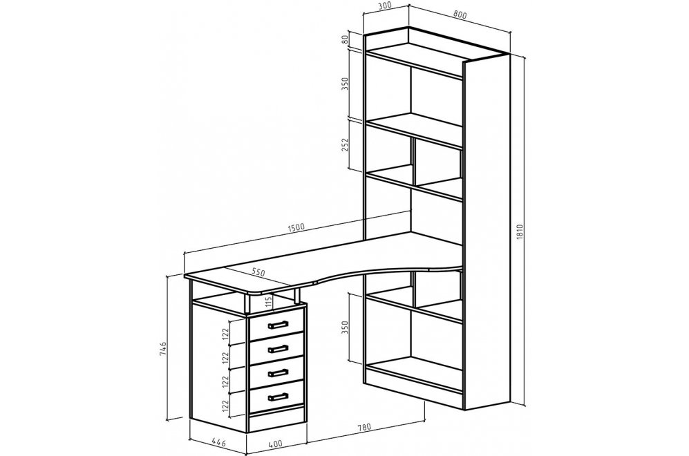Письменный стол Атлант-18 АТЛ белый
