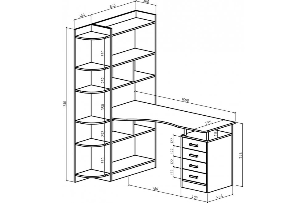 Письменный стол Атлант-283 АТЛ белый