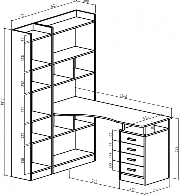 Письменный стол Атлант-284 АТЛ белый