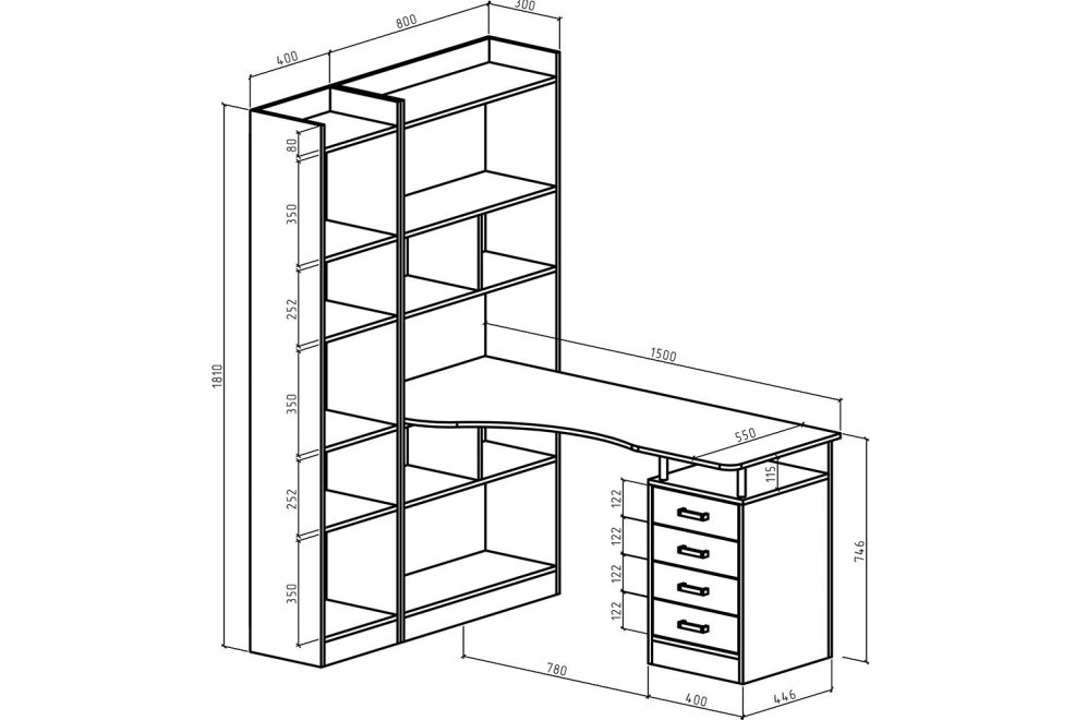 Письменный стол Атлант-284 АТЛ белый