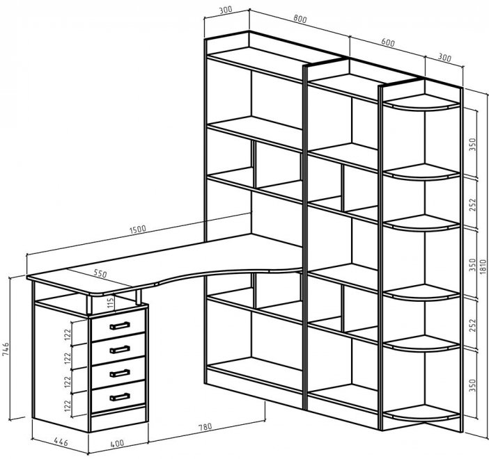 Письменный стол Атлант-2863 АТЛ белый