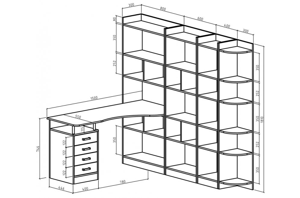 Письменный стол Атлант-28643 белый