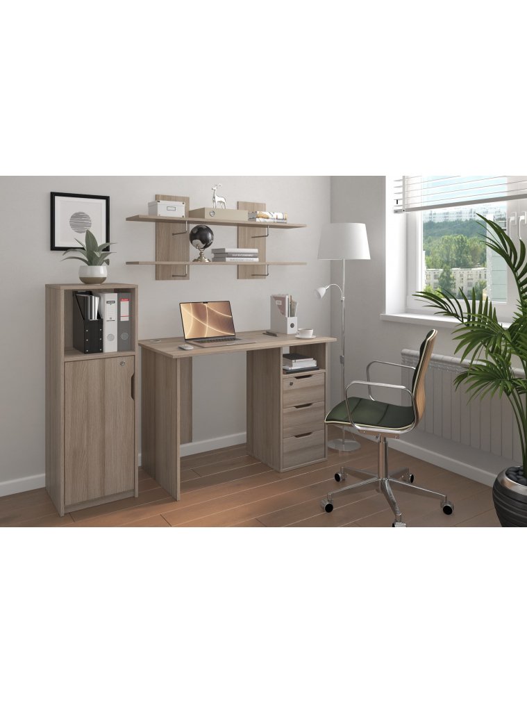 Письменный стол Банга-63 107x75x60 правый ясень светлый