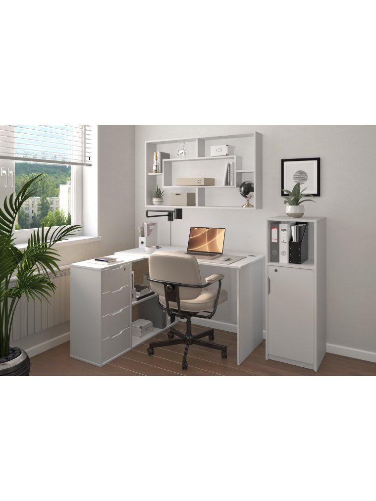 Письменный стол Банга-93 107x75x111 левый белый