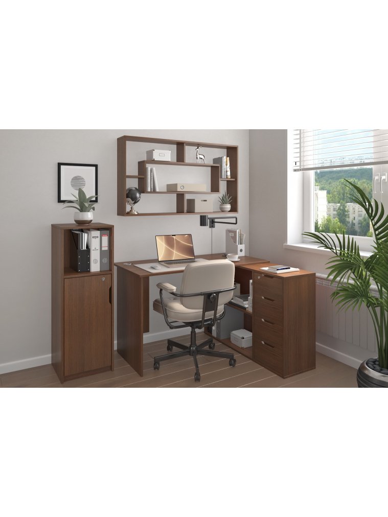 Письменный стол Банга-93 107x75x111 правый орех