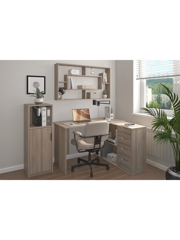 Письменный стол Банга-93 107x75x111 правый ясень светлый