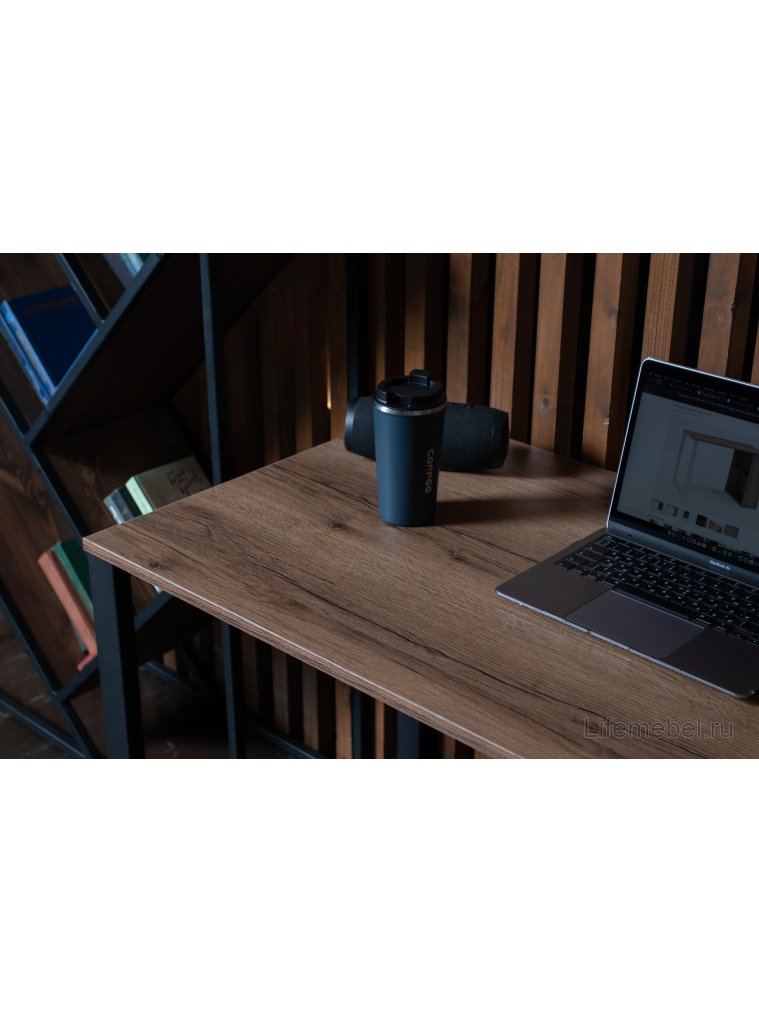 Письменный стол Битти Лофт 116х60х75 дуб делано темный / черный матовый