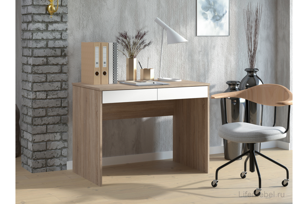 Письменный стол СП-06 дуб сонома / белый РЕ