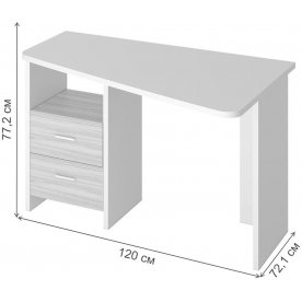 Письменный стол Домино Lite СКЛ-Трап120 ШК-Ч правый