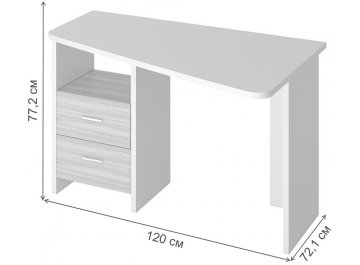 Письменный стол Домино Lite СКЛ-Трап120 ШК-Ч правый