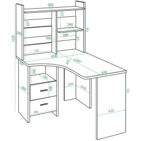 Письменный стол Домино Lite СКЛ-Угл120+НКЛ-100 БЕК левый