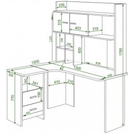 Письменный стол Домино Lite СКЛ-Угл130+НКЛХ-130 БЕК правый
