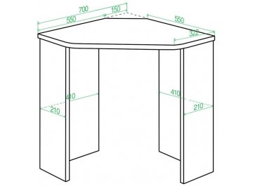 Письменный стол Домино Lite СКЛ-Угл70 Ш-Ч