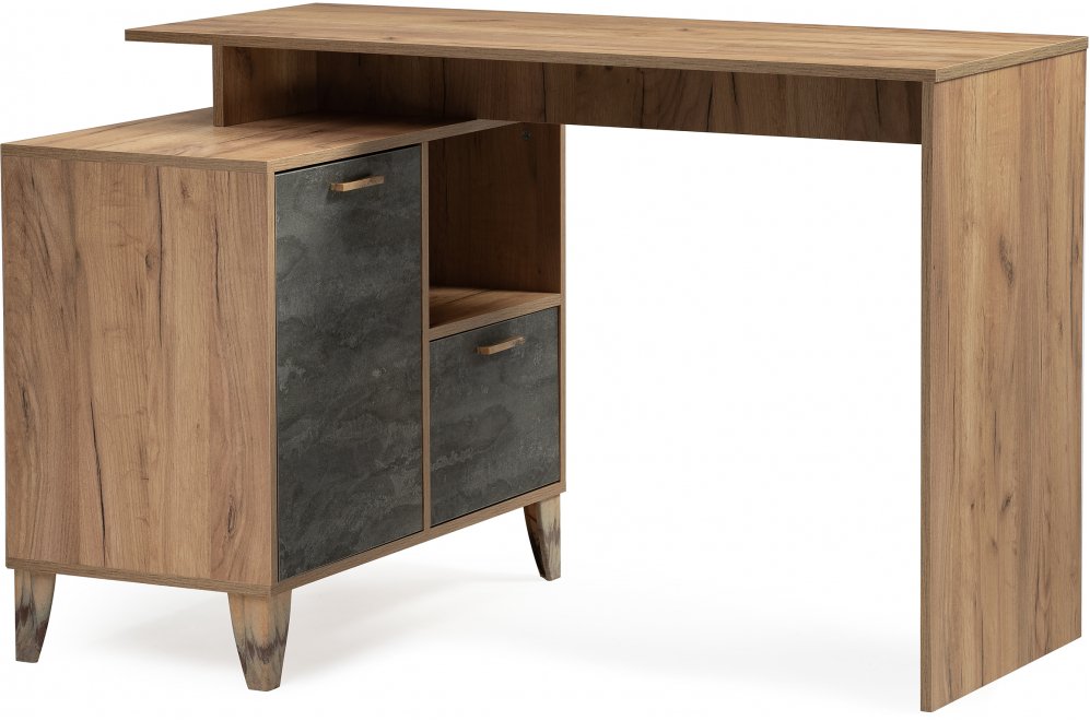 Письменный стол Эго Ст-2 на ножках дуб крафт золотой / камень темный