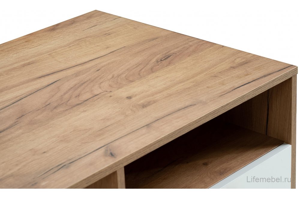 Письменный стол Эго Ст-3 на ножках дуб крафт золотой / белый глянец