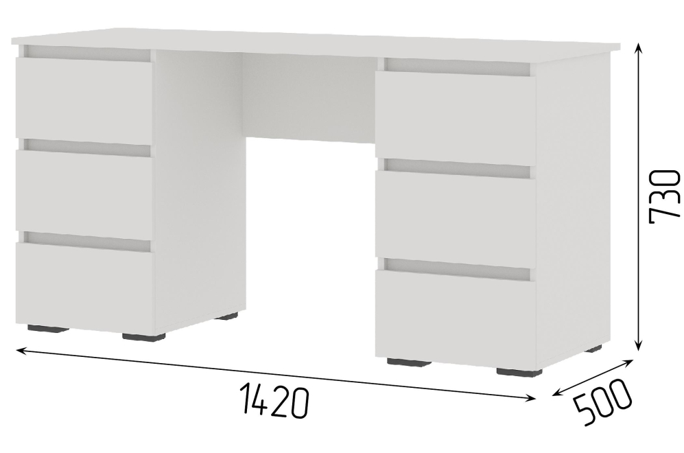 Письменный стол Элла ПС 02 белый / белый