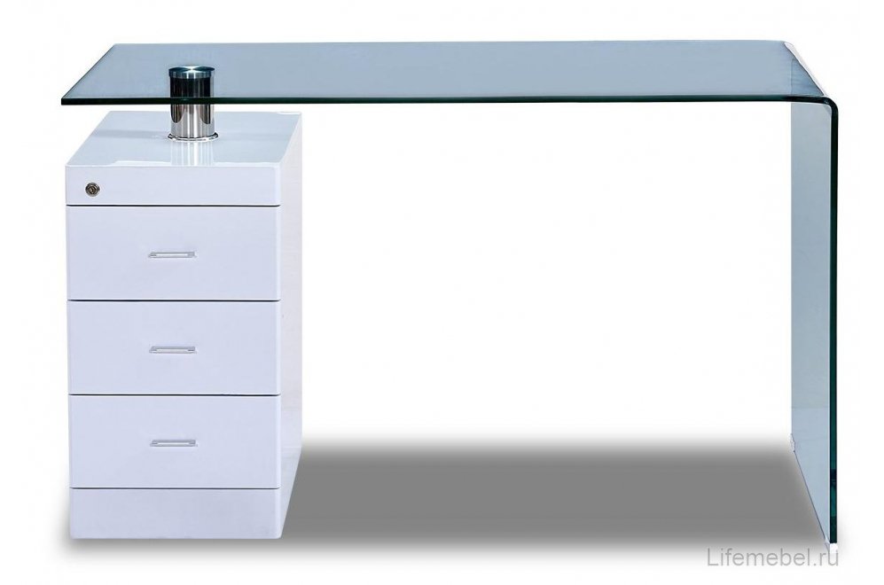 Письменный стол F-306-650 прозрачный / белый