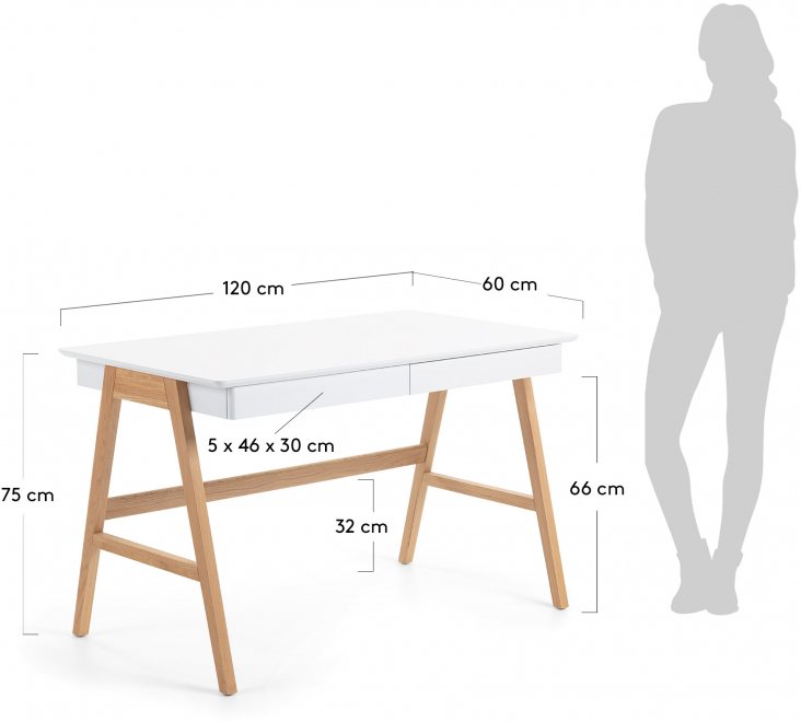 Письменный стол Ingo белый / натуральный
