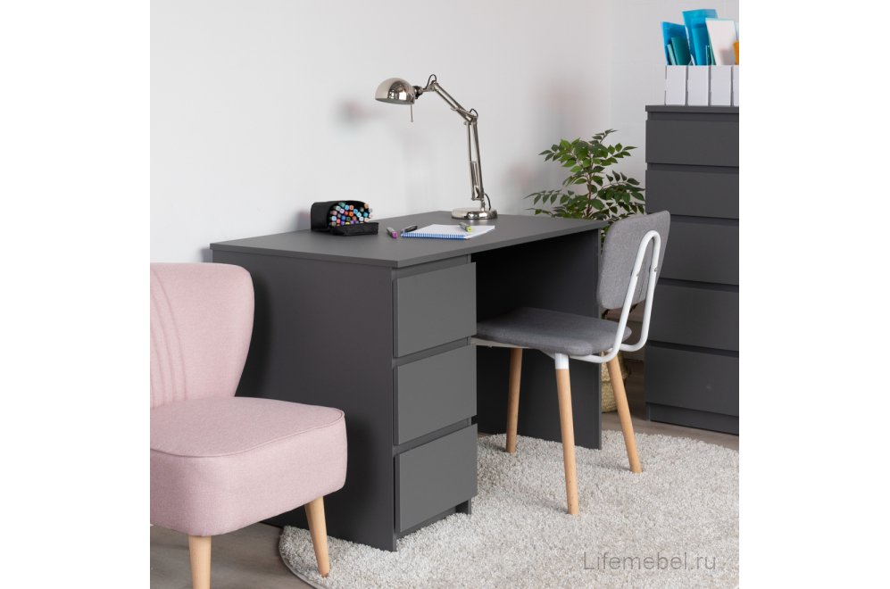 Письменный стол Кастор 151х65 3 ящика серый