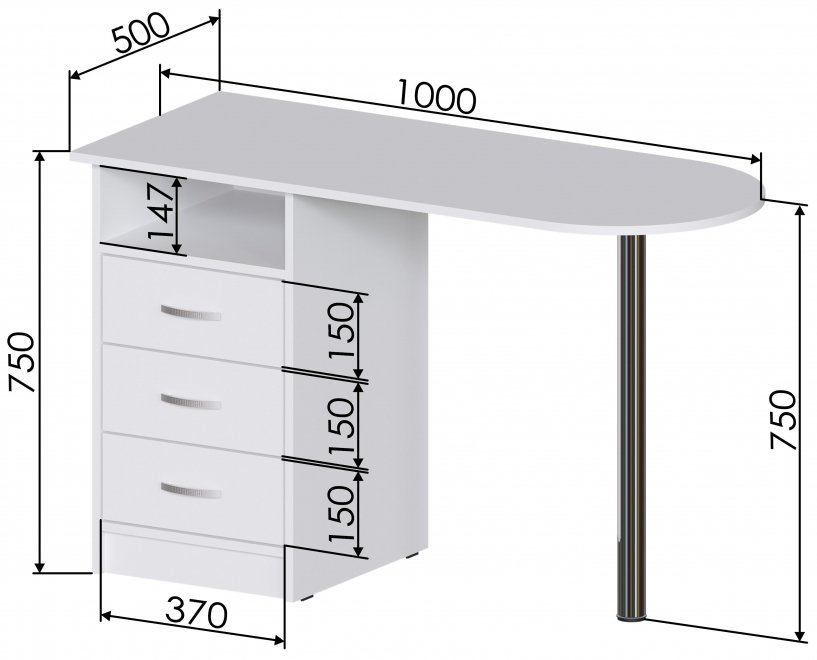Письменный стол Хит-21 белый