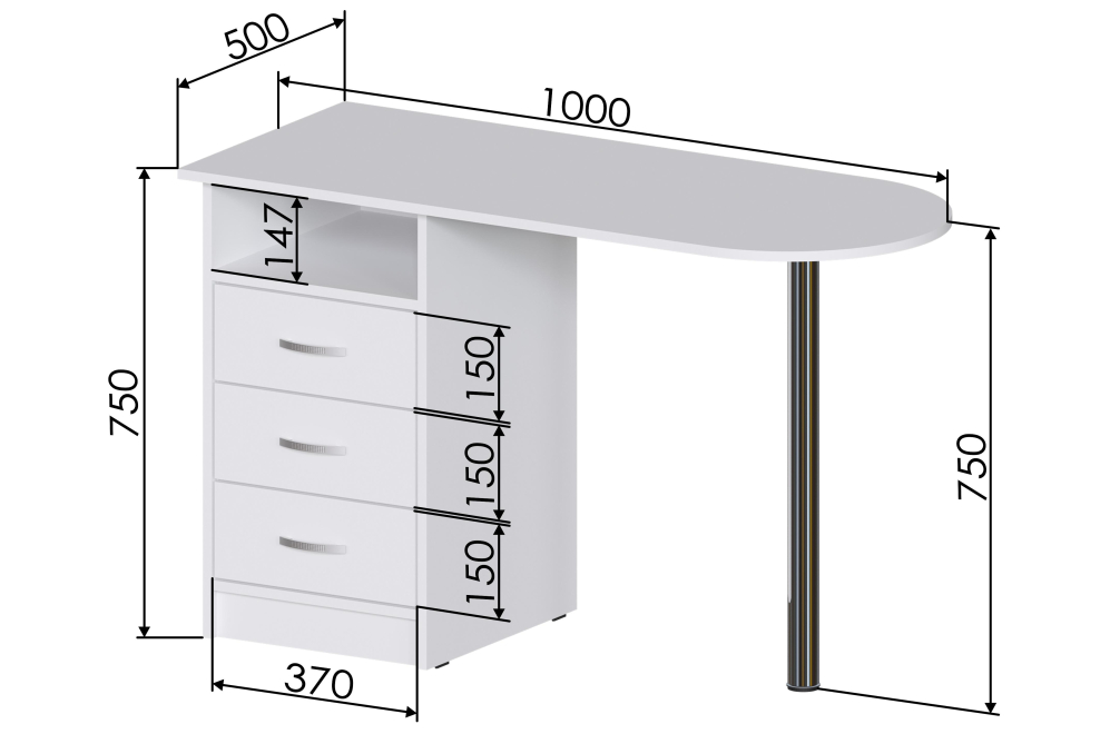 Письменный стол Хит-21 белый